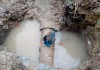 Tubos que conducen agua de Tres Chorros a reservorios de Bambamarca